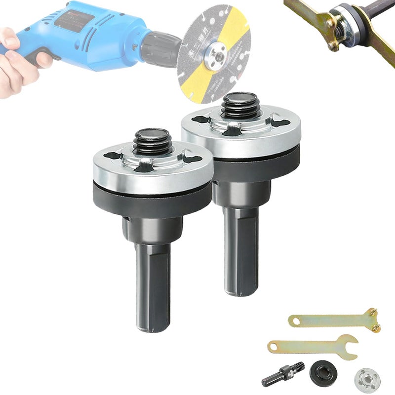 DICSINM Electric Drill Angle Grinder Connecting Rod Set, Angle Grinder Tool Drill Arbor Mandrel Adaptor with Replacement Grinders Flange Nuts, Flange Nuts and Spanner Wrench for 10 to 13 mm (2 Set) - Image 1